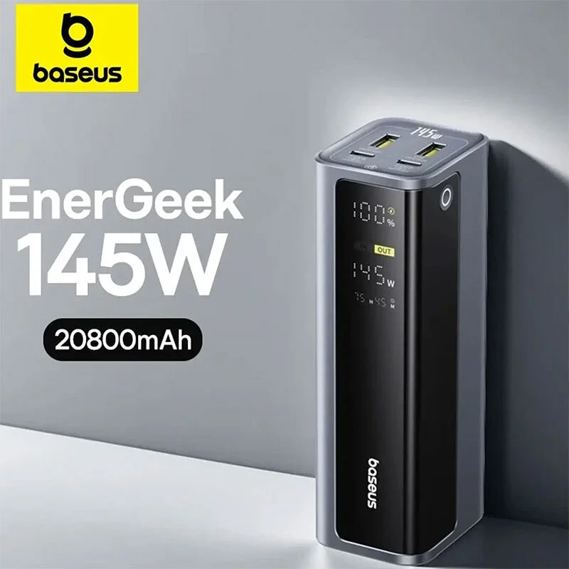 پاور بانک فست شارژ باسئوس EnerGeek GP12 PPAP-20E5 P10082109813 PD 100W ظرفیت 20800 میلی آمپر ساعت