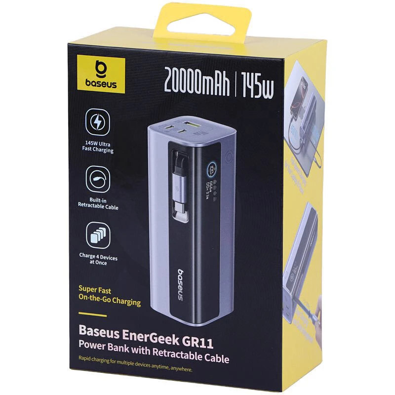 پاور بانک فست شارژ باسئوس EnerGeek GR11 PPCJB-20E5 E0027B PD 100W ظرفیت 20000 میلی آمپر ساعت