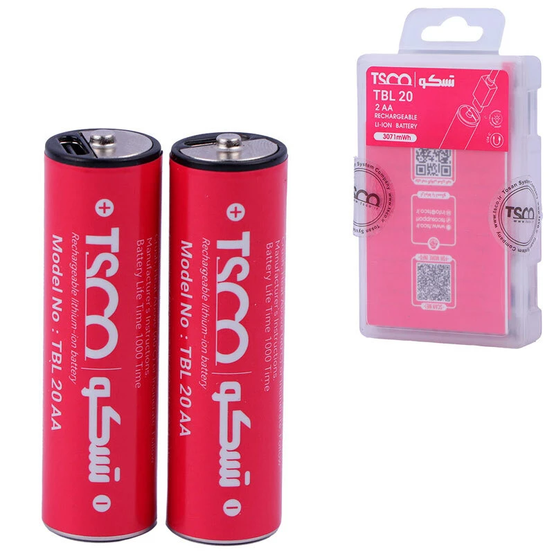 باتری دوتایی قلمی شارژی TSCO TBL 20 AA 830mAh
