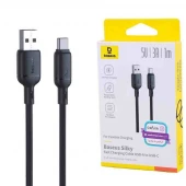 کابل تایپ سی فست شارژ 15 وات باسئوس Silky P10377703113 طول 1 متر