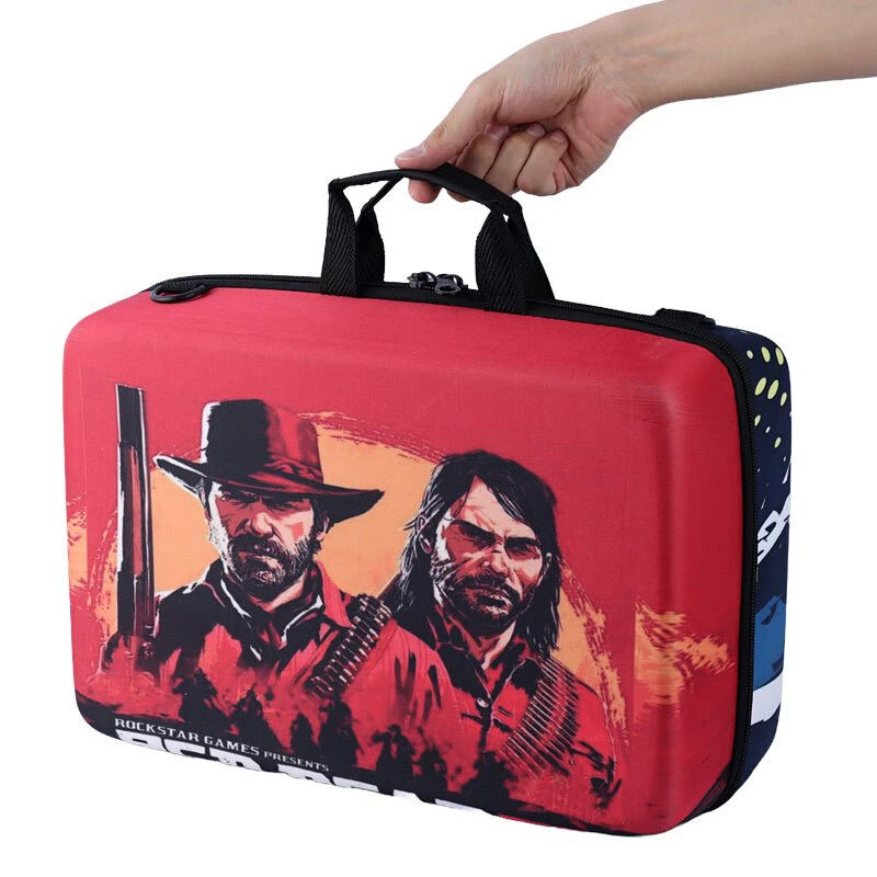 کیف کنسول بازی PS5 Slim طرح Red Dead Redemption 2 و زرد سرمه ای کد 19
