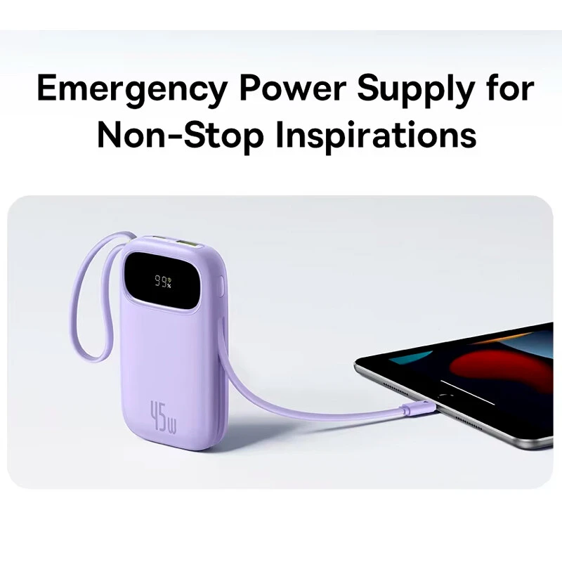 پاور بانک فست شارژ باسئوس QPow 3 P10082102 PD 45W ظرفیت 10000 میلی آمپر ساعت