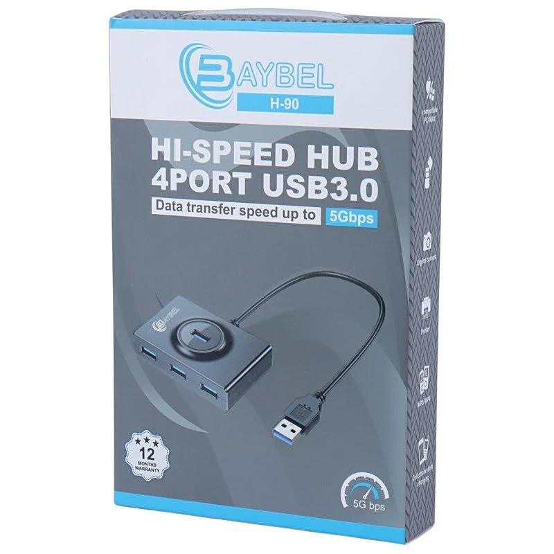 هاب 4 پورت USB 3.0 بایبل H-90