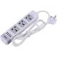چند راهی 3 خانه ارت دار هویت HV-SP8803 با کابل 2 متری + شارژر USB