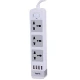چند راهی 3 خانه ارت دار هویت HV-SP8803 با کابل 2 متری + شارژر USB