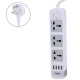 چند راهی 3 خانه ارت دار هویت HV-SP8803 با کابل 2 متری + شارژر USB