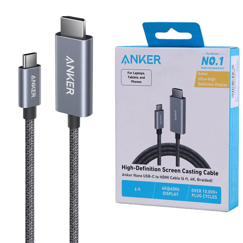 کابل تبدیل Type-C به HDMI انکر A87E0H12 طول 1.8 متر