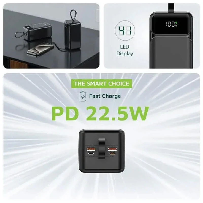 پاور بانک فست شارژ گرین لاین Power Tank GL-PBT50 GNPWT50KPB PD3.0 22.5W ظرفیت 50000 میلی آمپر ساعت