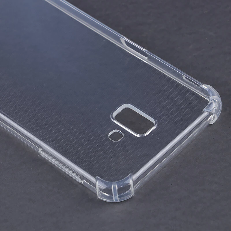قاب ژله ای ضربه گیر بی رنگ سامسونگ Galaxy J6 Plus محافظ لنزدار