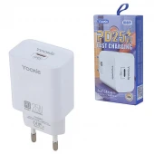 شارژر دیواری 25 وات یوکی KI88Y QC PD 3A