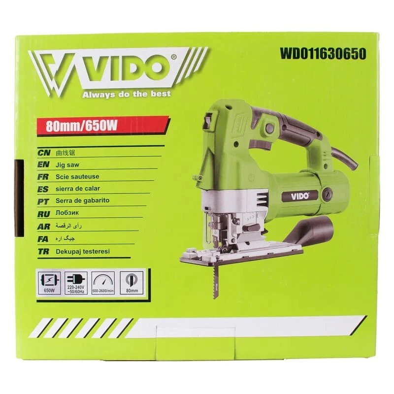 اره عمود بر گیربکسی 6 دور 650 وات ویدو WD011630650 دیمر دار