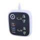 چند راهی 2 خانه یوکی EB03 با کابل 1.4 متری + شارژر USB و Type-C