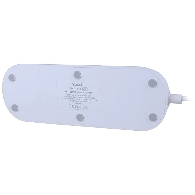 چند راهی 4 خانه یوکی EB02 با کابل 1.4 متری + شارژر USB و Type-C