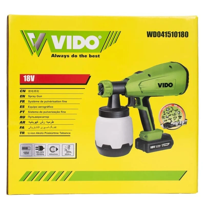 پیستوله رنگ پاش شارژی 18 ولت ویدو WD041510180