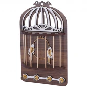 جاکلیدی دیواری چوبی طرح قفس کد MOZ-01