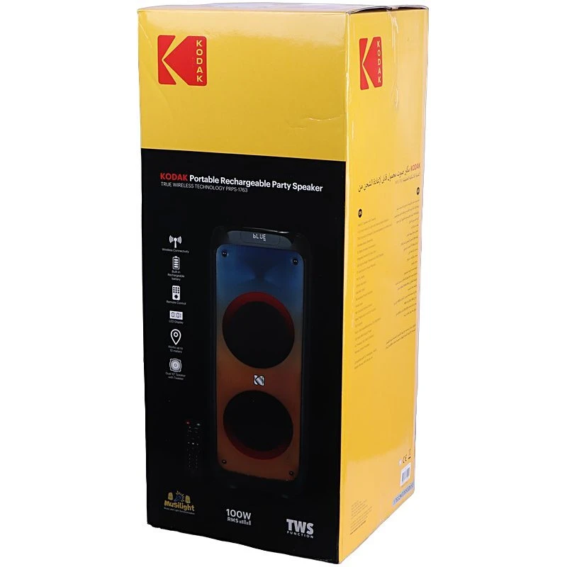 اسپیکر چمدانی بلوتوثی کداک PRPS-1763 + میکروفون و ریموت کنترل