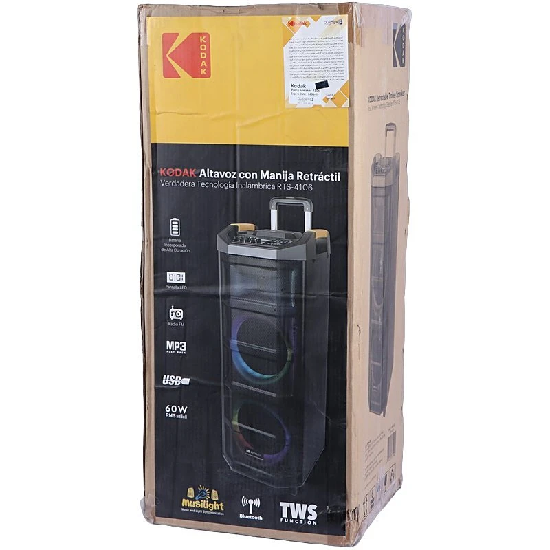 اسپیکر چمدانی بلوتوثی کداک RTS-4106 + میکروفون و ریموت کنترل
