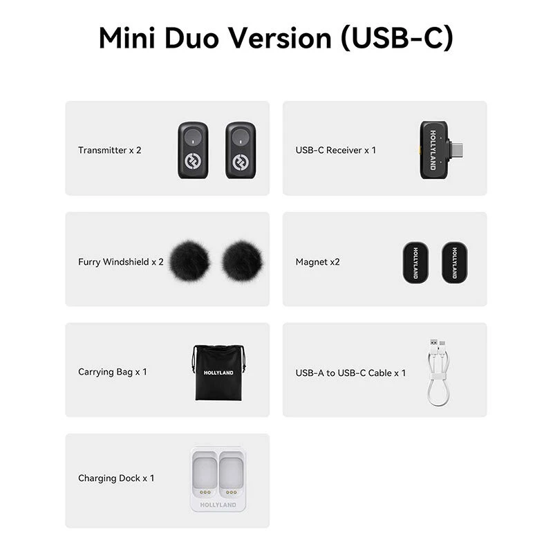میکروفون یقه ای بی سیم دوتایی هالی لند Lark A1 Mini Duo Type-C