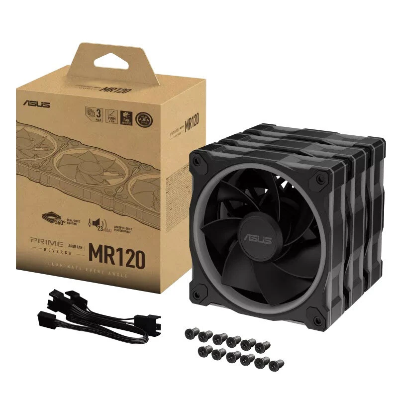 فن کیس ایسوس Prime MR120 ARGB Reverse Blade سایز 120 میلی متری بسته 3 عددی