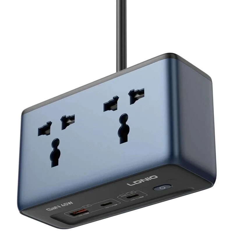 چند راهی 2 خانه الدینیو SC1 با کابل 2 متری + شارژر USB و Type-C