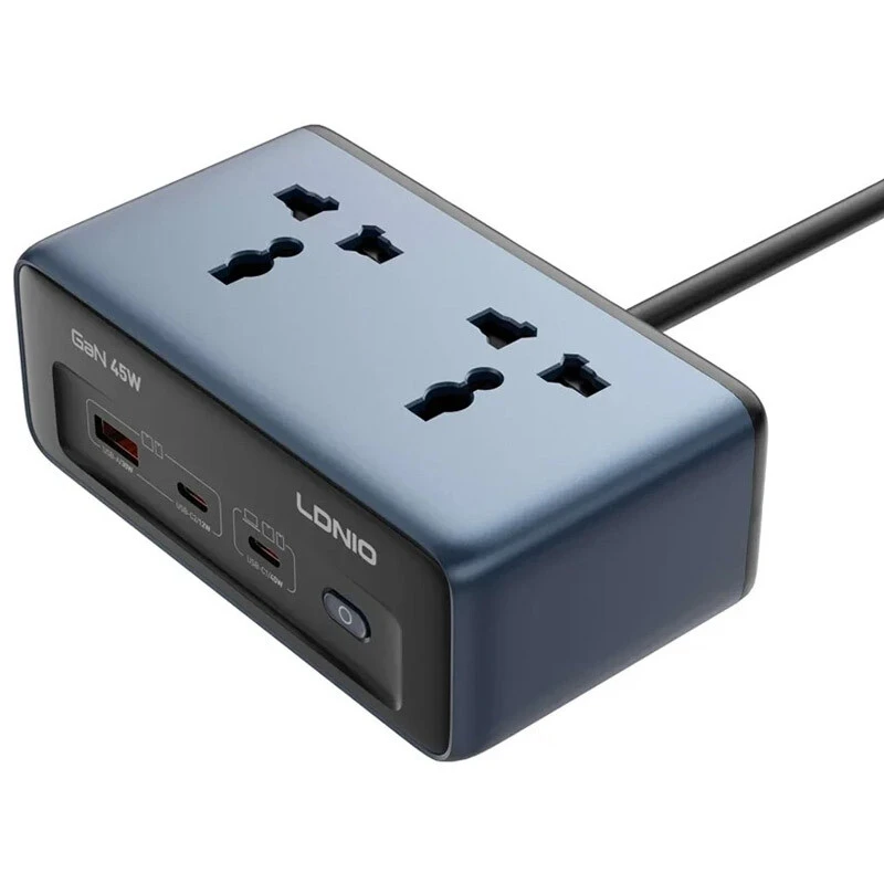 چند راهی 2 خانه الدینیو SC1 با کابل 2 متری + شارژر USB و Type-C
