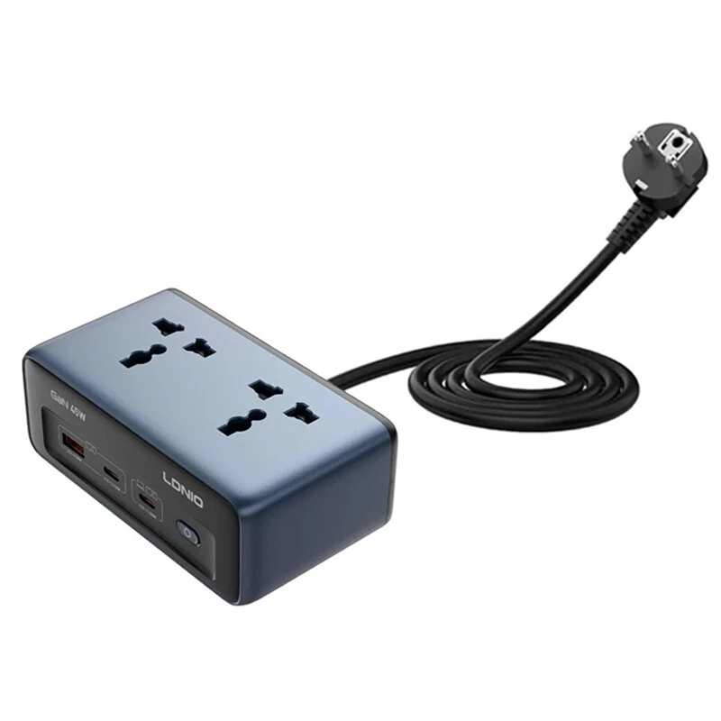 چند راهی 2 خانه الدینیو SC1 با کابل 2 متری + شارژر USB و Type-C