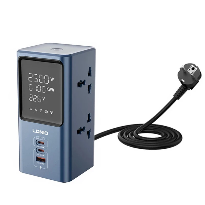 چند راهی 4 خانه الدینیو SC2 با کابل 2 متری + شارژر USB و Type-C