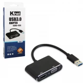 تبدیل USB 3.0 به HDMI/VGA کی نت K-CO81