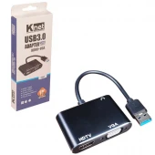 تبدیل USB3.0 به HDMI/VGA کی نت K-CO82