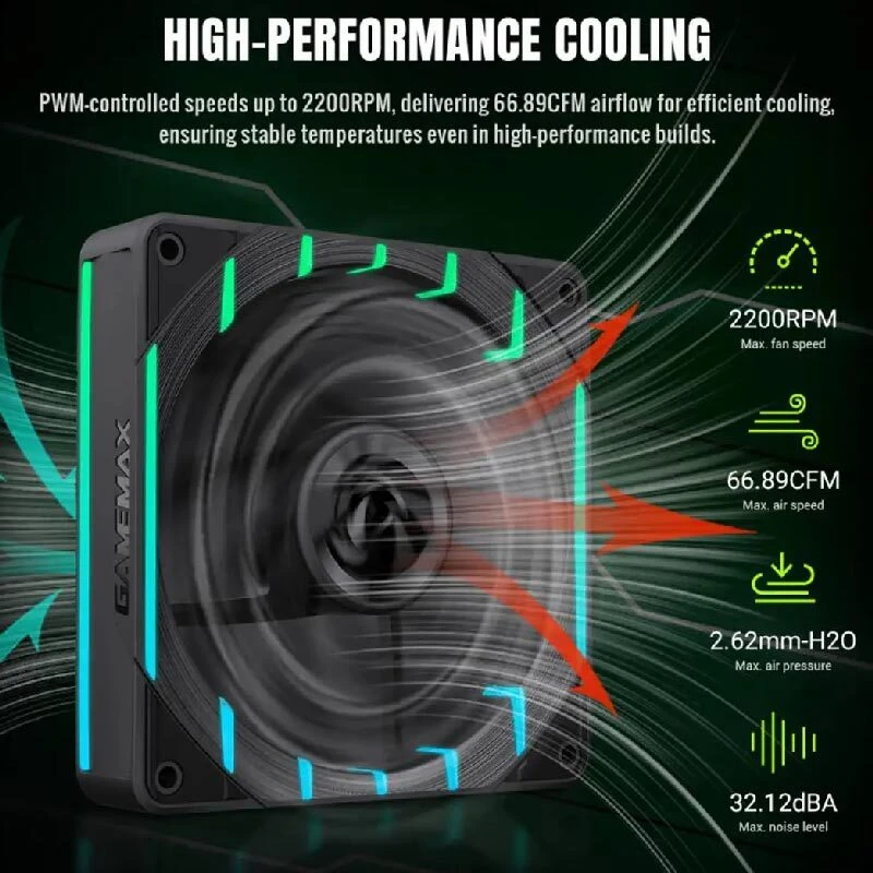 فن کیس گیم مکس Tornado T12 ARGB-R سایز 120 میلی متری