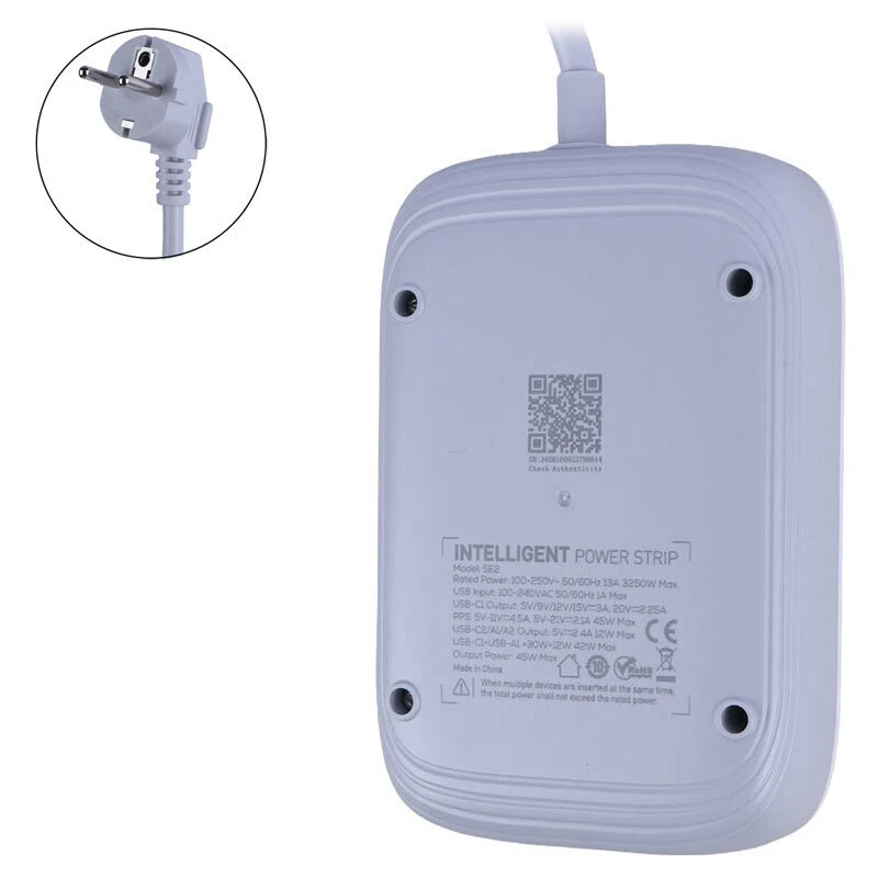 چند راهی 3 خانه ارت دار الدینیو SE2 با کابل 2 متری + شارژر USB و Type-C