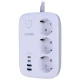 چند راهی 3 خانه ارت دار الدینیو SE2 با کابل 2 متری + شارژر USB و Type-C