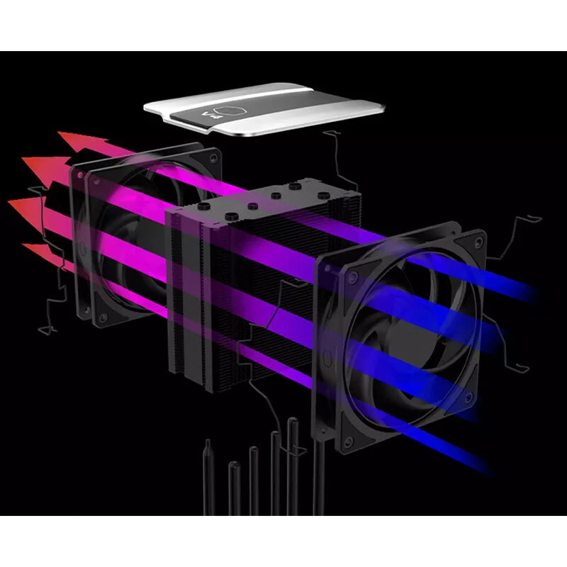 خنک کننده پردازنده کولر مستر V4 Alpha 3DHP Black