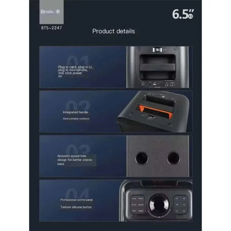 اسپیکر بلوتوثی برودو BTS-2247 + میکروفون
