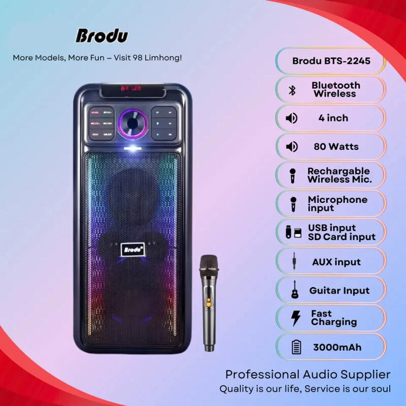 اسپیکر بلوتوثی برودو BTS-2245 + میکروفون
