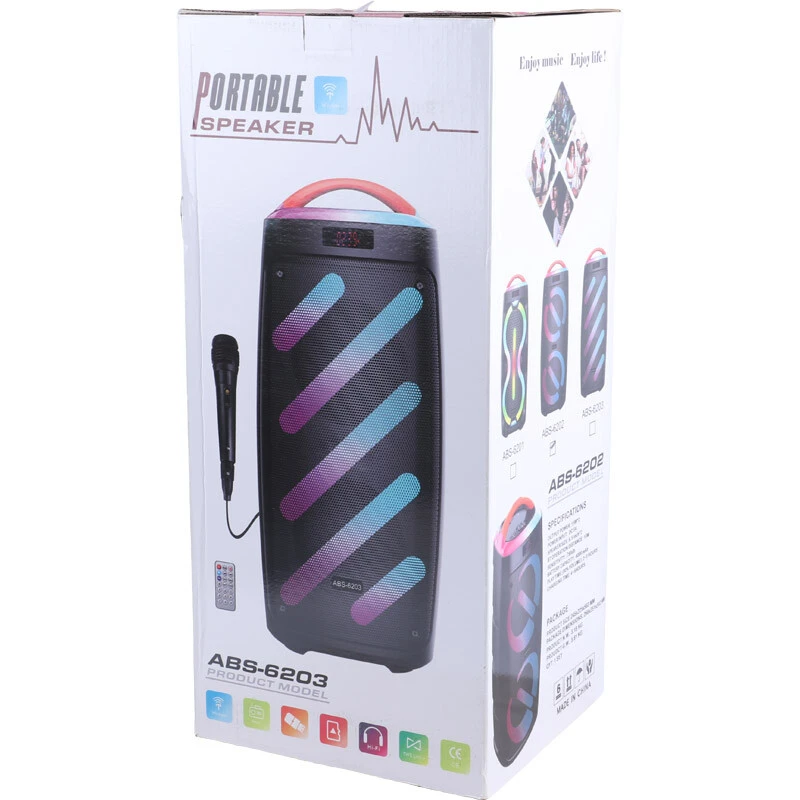 اسپیکر بلوتوثی ABS-6202 + میکروفون و ریموت کنترل