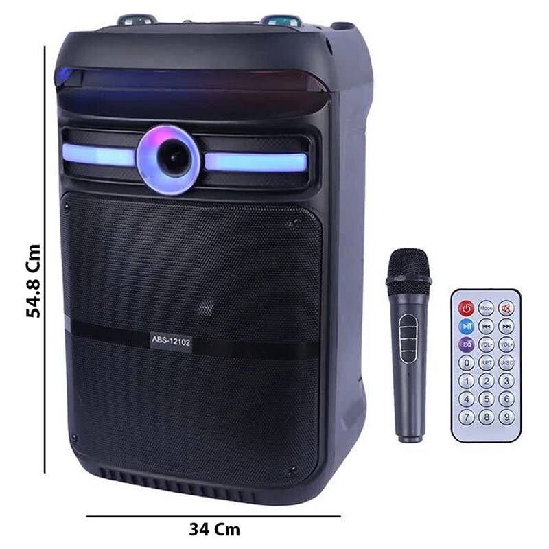 اسپیکر چمدانی بلوتوثی ایکس بیس ABS-12102 + میکروفون و ریموت کنترل