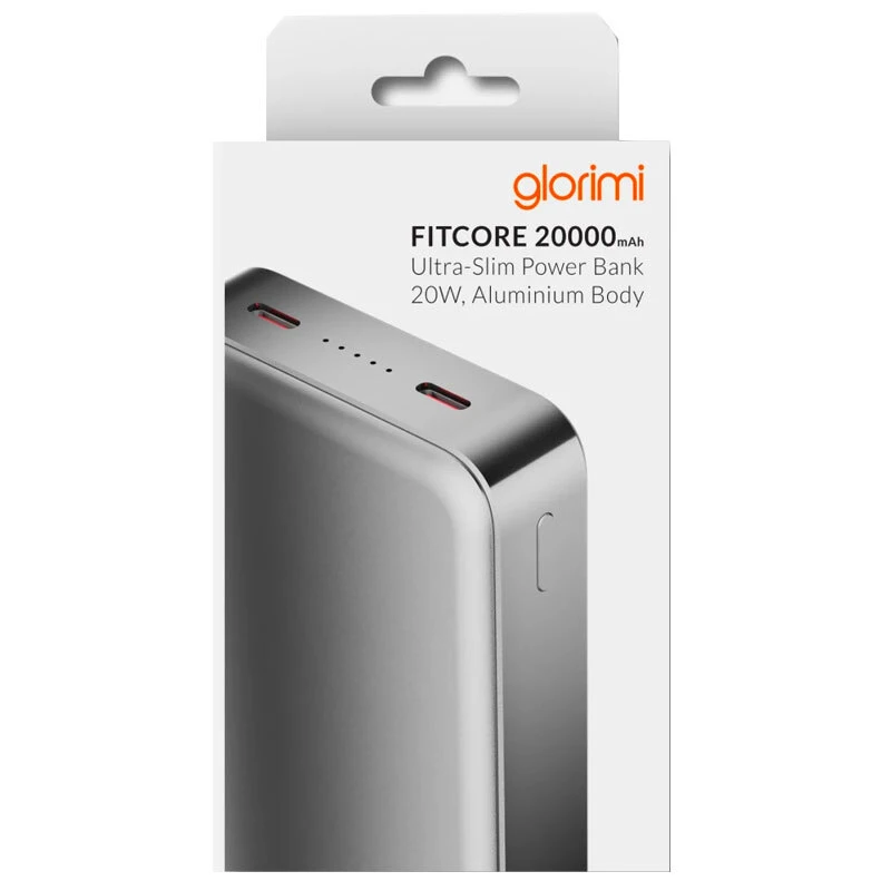 پاور بانک فست شارژ گلوریمی FitCore PD 20W ظرفیت 20000 میلی آمپر ساعت