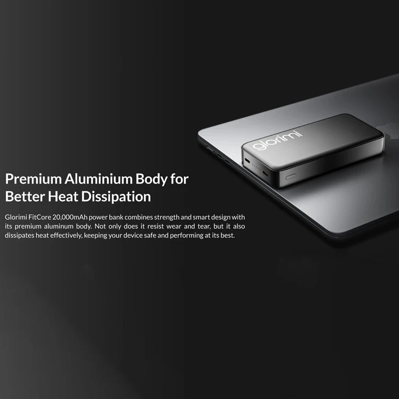 پاور بانک فست شارژ گلوریمی FitCore PD 20W ظرفیت 20000 میلی آمپر ساعت