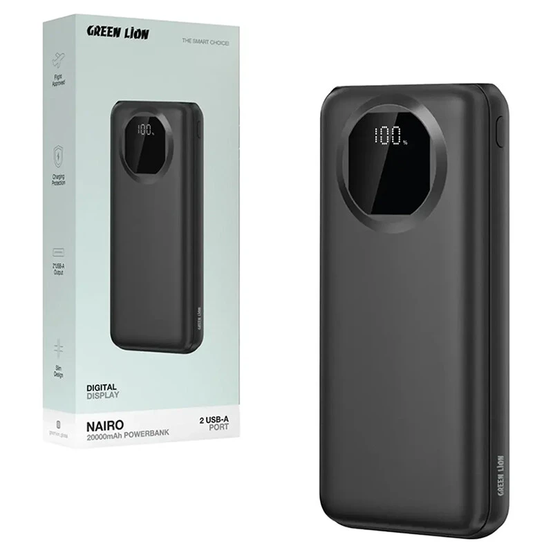 پاور بانک گرین لاین Nairo GL-PX39 GNNAR20PB 12W ظرفیت 20000 میلی آمپر ساعت