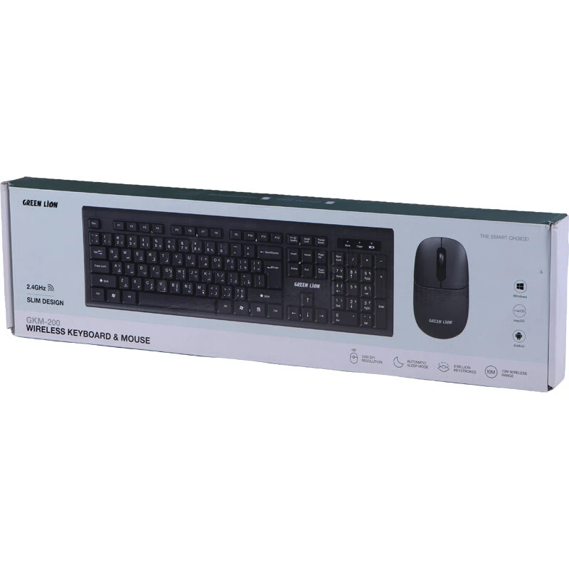 کیبورد و موس بی سیم گرین لاین GKM-200 GNGKM200WK