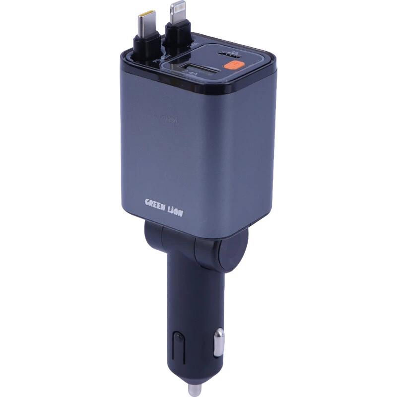 شارژر فندکی 45 وات گرین لاین Retractable GL-CC20 GNRTCC65WGY