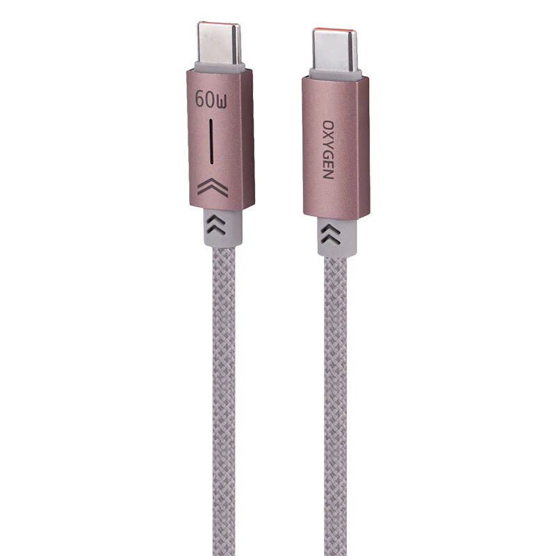 کابل دو سر تایپ سی فست شارژ 60 وات اکسیژن LX-47 طول 1.2 متر