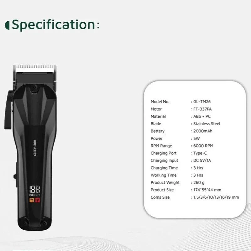 ماشین اصلاح موی سر و صورت گرین لاین Clip Pro GL-TM26 GNCLIPP5WBK