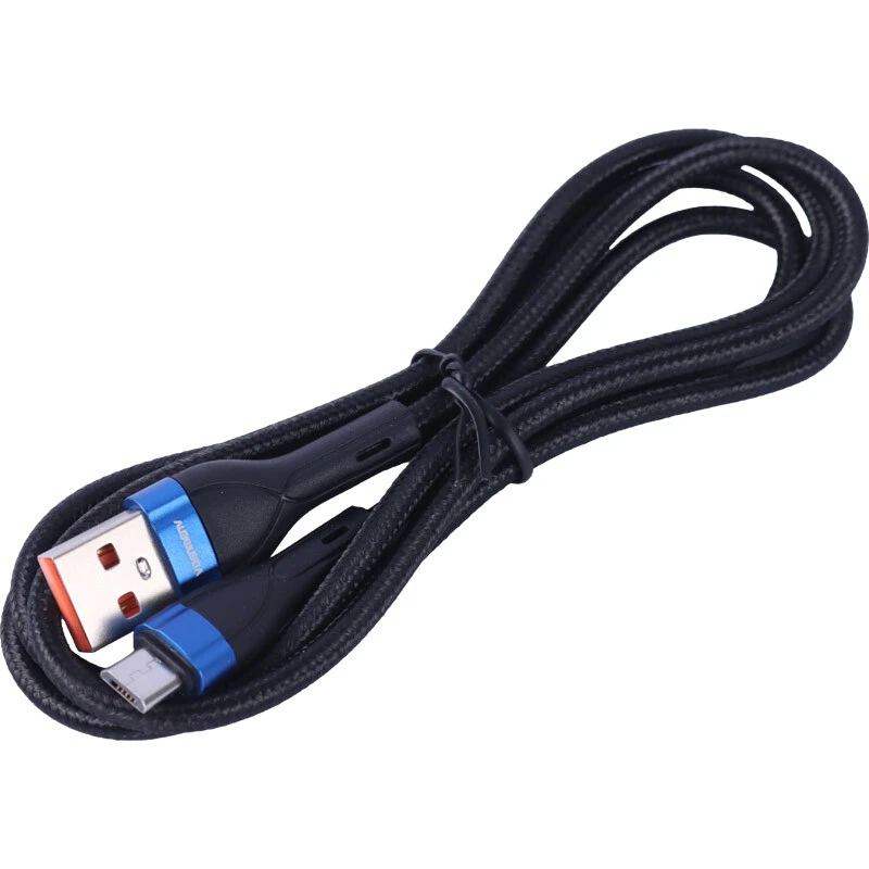 کابل میکرو یو اس بی فست شارژ 3.6 آمپر دنمن D55V طول 1 متر