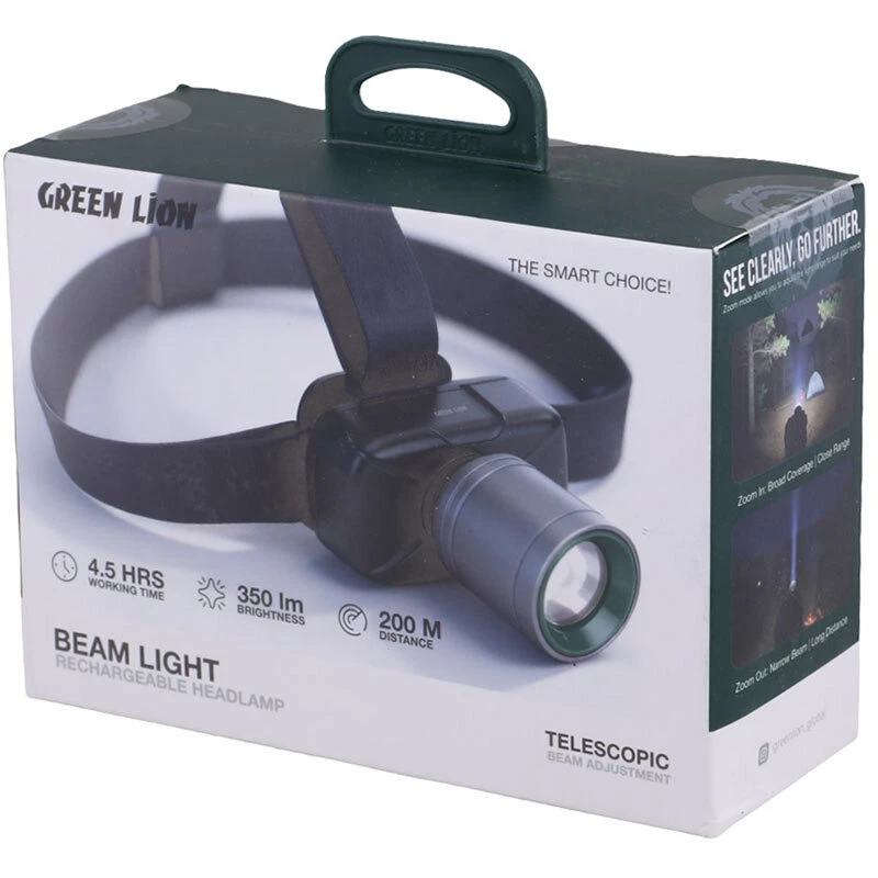 چراغ قوه پیشانی هدلایت شارژی گرین لاین Beam Light GL-FL10 GNBMRLMPBK