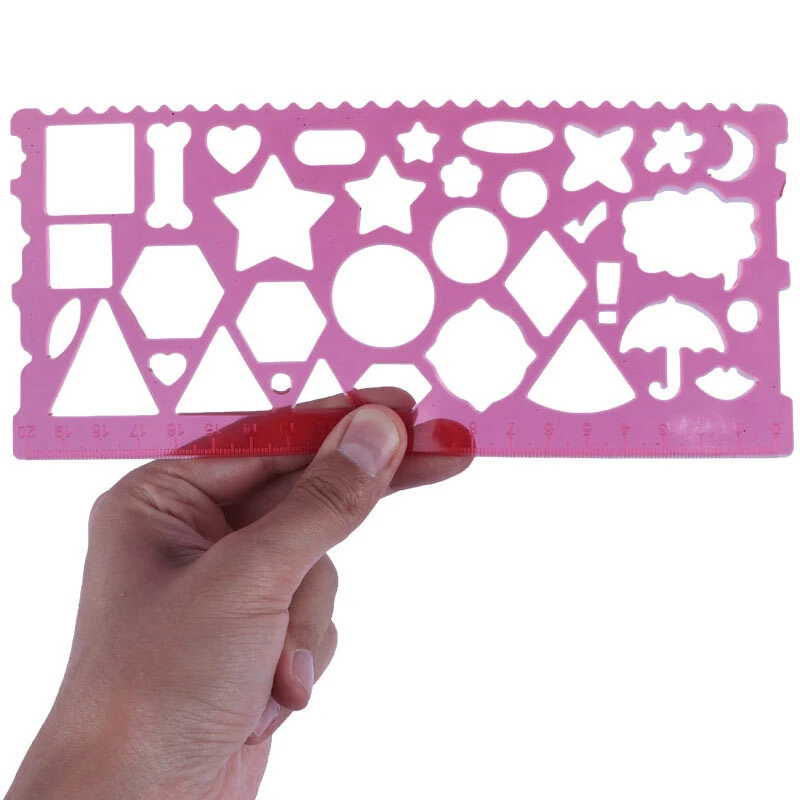 خط کش شابلون دار ژله ای Looky NO.9401 20cm بسته 2 عددی