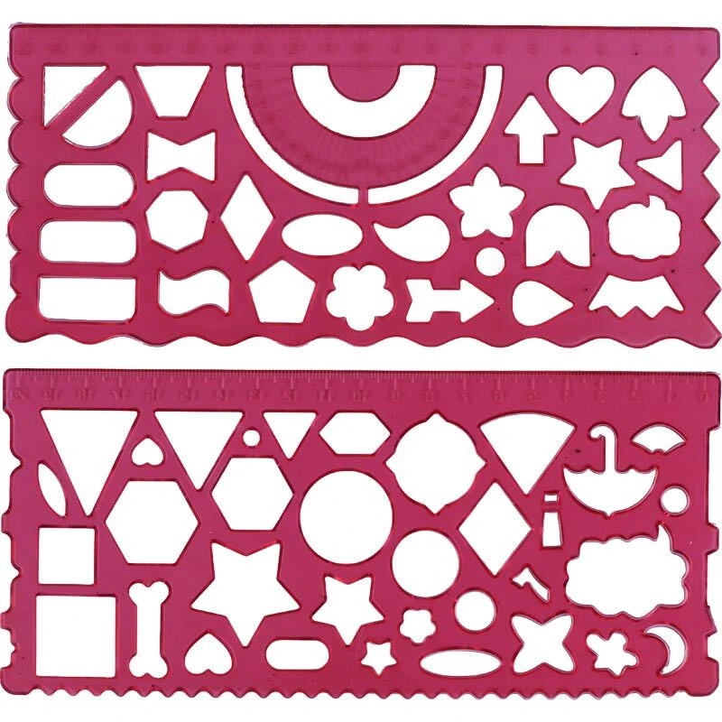 خط کش شابلون دار ژله ای Looky NO.9401 20cm بسته 2 عددی