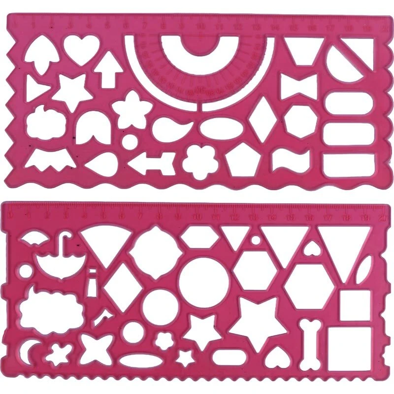 خط کش شابلون دار ژله ای Looky NO.9401 20cm بسته 2 عددی