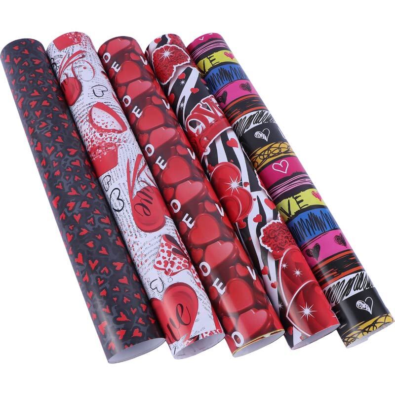 کاغذ کادو گلاسه طرح قلب بسته 50 عددی